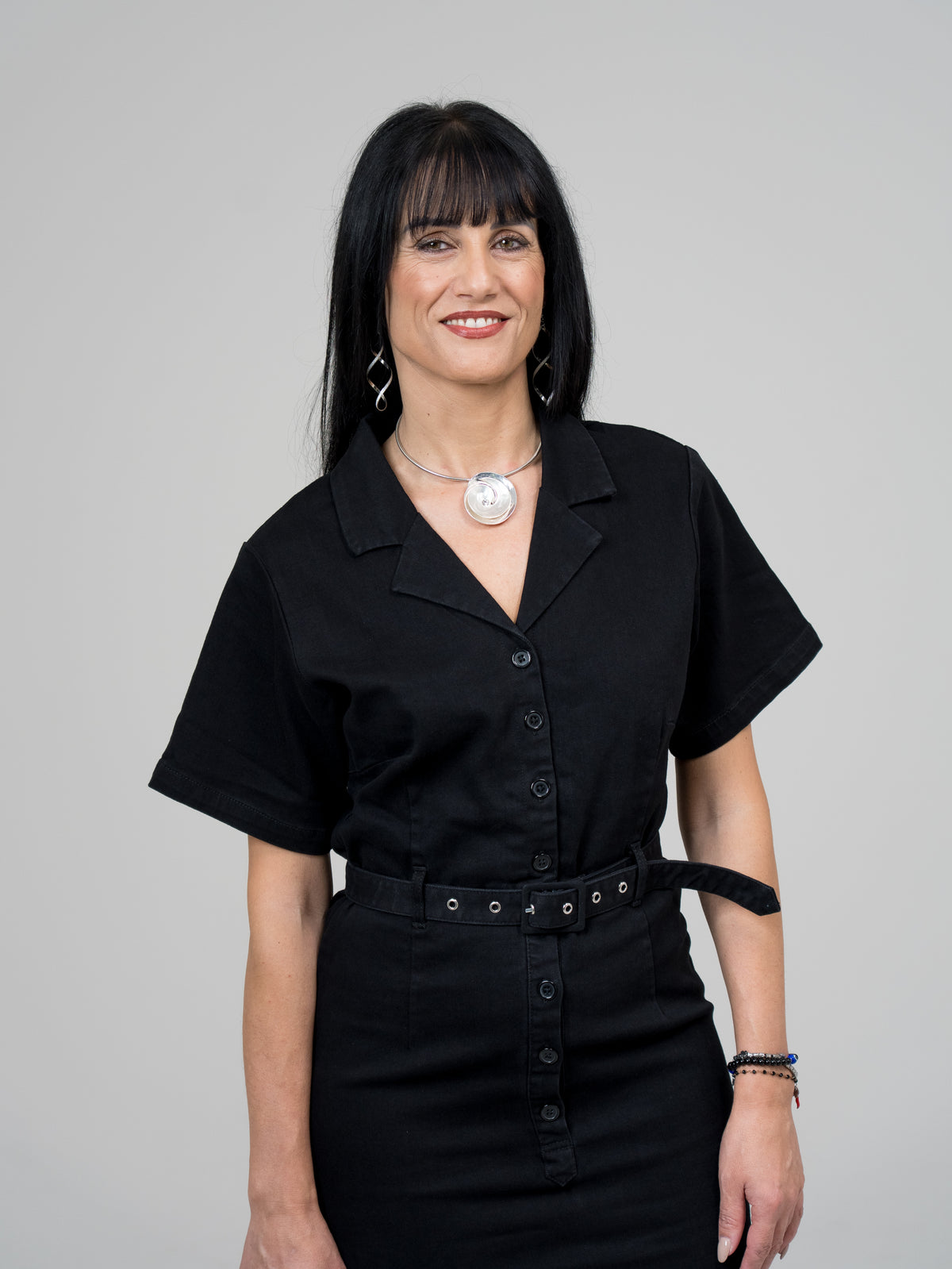 Abito a Matita in Denim Nero